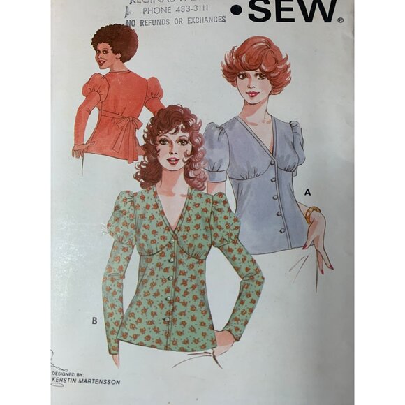 Kwik Sew Misses Blouse Sewing Pattern sz 5-11 555 - uncut - Picture 2 of 10